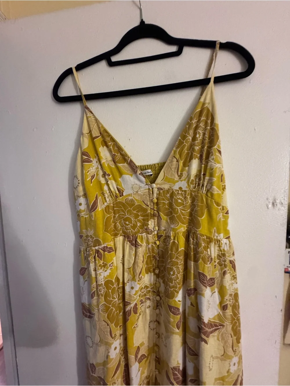 Abercrombie & Fitch Yellow Floral Maxi Dress